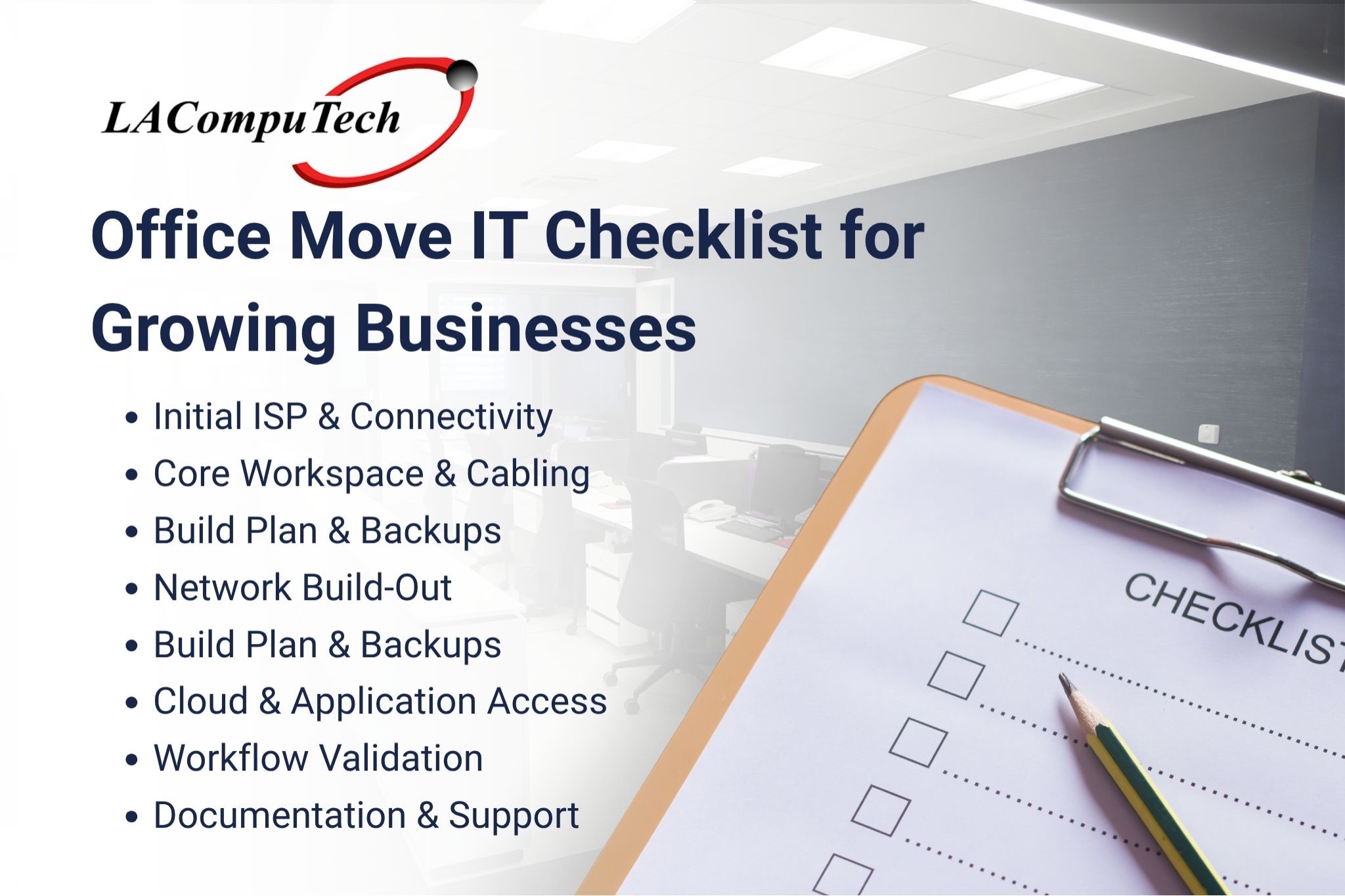 Office move IT checklist for growing businesses planning technology setup and relocation